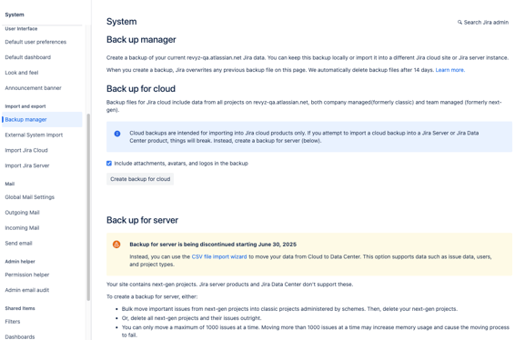 Atlassian Backup Manager