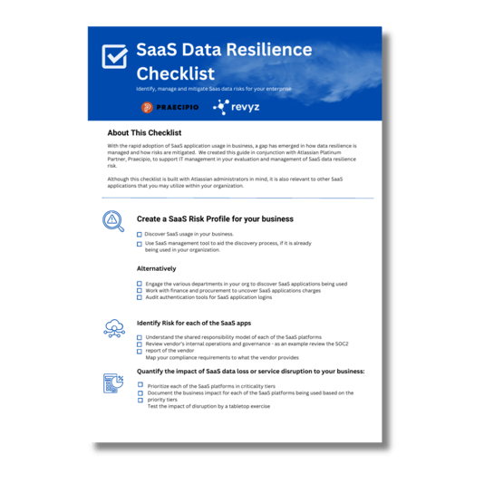 Revyz SaaS Data Resilience Checklist Thumb